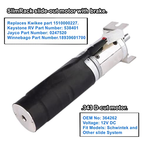 Image of 364262 RV in-Wall Slide-Out Motor (OEM), SlimRack Slide-Out Motor with Brake, 42mm Mid Torque Motor, Compatible with lippert Schwintek in-Wall Slide System 364262