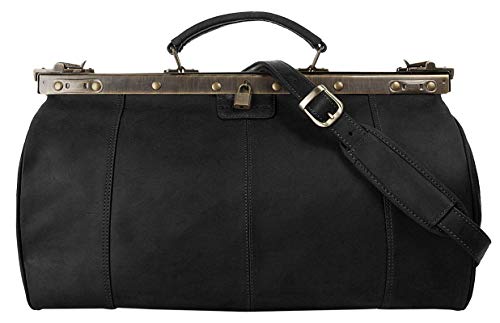 Preisvergleich Produktbild HAROLDS Maulbügeltasche Doc Bag antik toro Leder schwarz