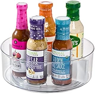 Rosanna Pansino x iDesign Lazy Susan, Rotatable Kitchen Organiser with Removable Divider, Storage Kitchen Accessories, Made of Recycled Plastic, Transparent and White