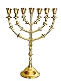 Salomons Menorah 7 Branch, Salomons Menorah .Antique Replica Solid Brass/Copper 12