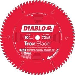 Diablo TrexBlade Circular Saw Blade - 10in., 72 Tooth, Composite Decking & Cellular PVC, Model# D1072CD