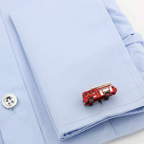 Igame Fire Engine Cuff Links Red Color Painting Brass Cufflinks Gift For Fireman #TOP4