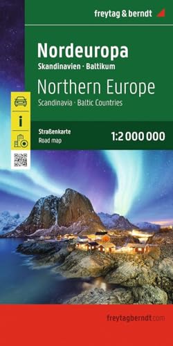 Northern Europe - Scandinavia, Baltic countries road map: 1:2 000 000