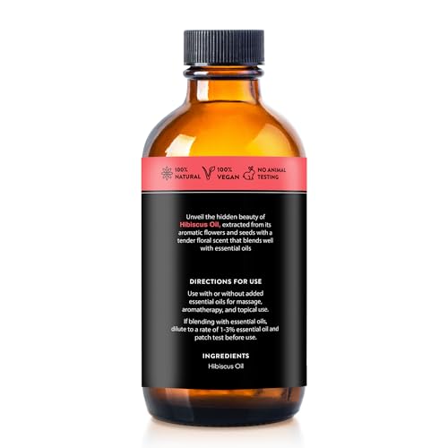 Image of Hibiscus Oil by Essential Delights - Premium Cold Pressed Carrier Oil (16 oz.) | for Skin, Face, Body, Hair, Massage, and Aromatherapy Blends