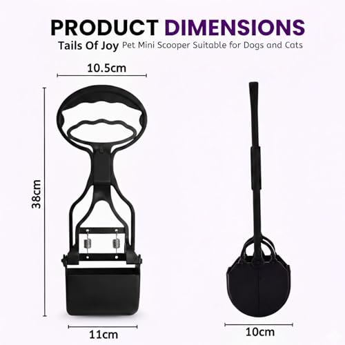 Image of Dog Poop Scooper for Pets | Non-Breakable Pet Pooper Scooper for Dogs & Cats | Mini Portable Poop Picker with Strong Spring | Easy Clean Waste Scooper for Grass, Gravel & Outdoor Use
