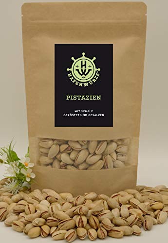 Pistazien mit Schale, geröstet und gesalzen - natürlich von HAFENWÜRZE, 1 x 500g Beutel wiederverschließbar Cover