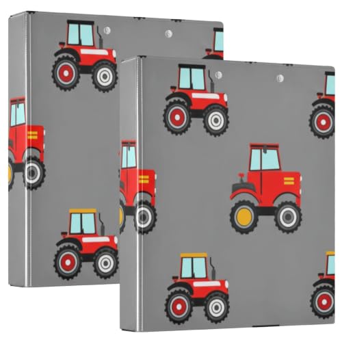 Classeur à 3 anneaux tracteurs rouges de 3,8 cm pour ranger et organiser les cours d'école