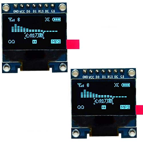 WINGONEER 2Pcs 7Pin 0.96 Inch OLED Display 12864 SSD1306 SPI IIC Serial LCD