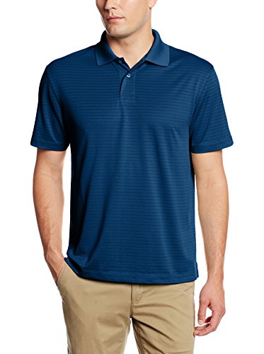 Haggar Men's Short Sleeve Cool 18 Horizontal Shadow Stripe Polo