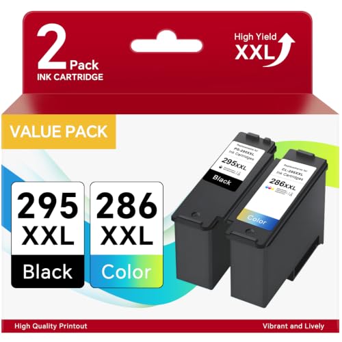 Image of PG-295XXL CL-286XXL Combo Pack Ink Cartridges Compatible for Canon PG-295 XXL Black CL-286 XXL Color, Printer Ink for Canon 295 and 286 Ink Work with Canon TR7120, TS6520, TS4320 Inkjet (2-Pack)
