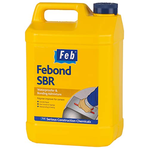 Feb Febond SBR (Styrene-butadiene) Waterproofer and Bonding Admixture, 5 Litre, Clear/Transparent