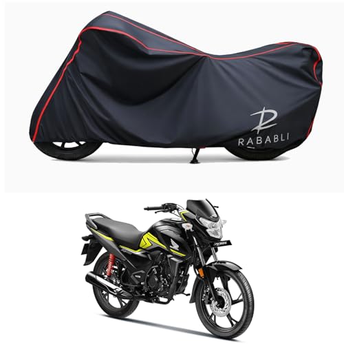 Image of Waterproof Bike Body Cover Compatible for | Honda SP 125 Drum | Taffeta Fabric, Red Piping Design, Bottom Elastic Fit | Dustproof, Sun UV & Rain Protection for All Bikes