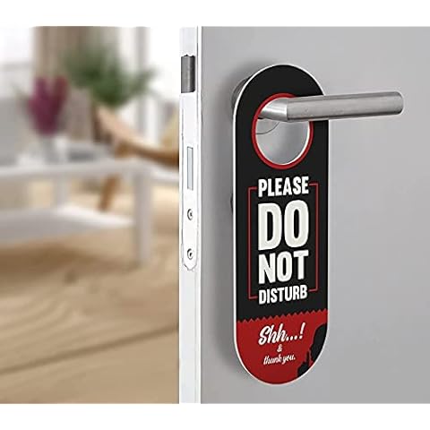 Do Not Disturb Door Hanger Sign Funny | Double Sided | 2-Pack | Sleeping Do Not Disturb Sign, Occupied Bedroom, Bathroom, Baby Room, Working Meeting in Session Cover