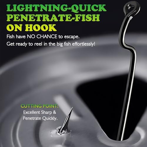 LUCKYFISHING EWG Hooks Worm Hooks for Bass Fishing 50PCS Offset Texas Rig for Freshwater Saltwater Size 4/0