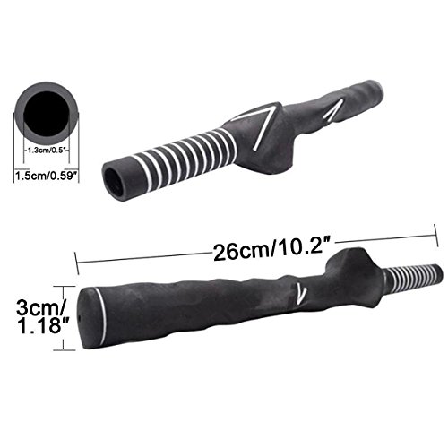 Stylez 2Pcs Right-Handed Golf Swing Training Grip Trainer Black #TOP4