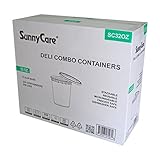 SunnyCare® 32 oz.Microwavable Translucent Plastic Deli Container with Lid -(Case of 250)