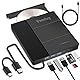 Vemfay CD Laufwerk Extern USB, DVD Brenner USB 3.0 Typ-C CD DVD +/-RW Optisches Laufwerk mit SD/TF-Kartenleser Portable DVD Laufwerk Extern, Laufwerk Player für Win11/10/8/7/XP, Linux,Mac OS,Vista