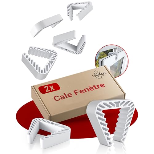 LouMaxx cale fenetre ouverte lot de 2 – bloque fenetre ouverte pour aération et confort – pratique, facile à installer et durable
