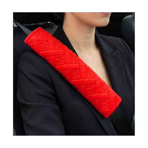 Pxobiug 2 PCS Car Seat Belt Pads, Soft Auto Seatbelt Cushion Shoulder Strap Cover for Comfortable Driving, Universal Vehicle Seat Strap Pad Helps Protect You Neck & Shoulder (Red)
