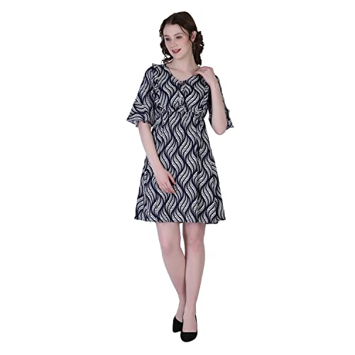 Image of DHRUVI TRENDZ Women's Knee-Length Dress | One Piece Dress for Women | Dresses for Women | Trendi Dress for Women | Dress