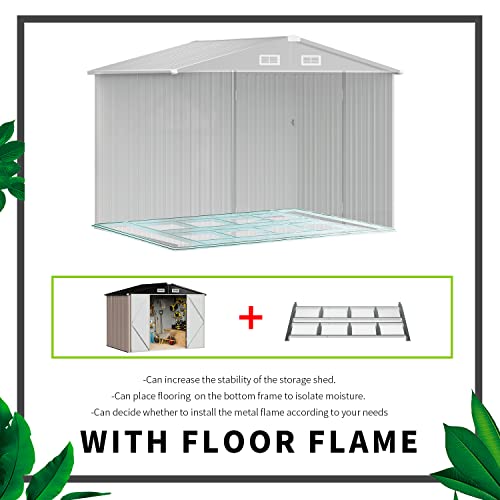 image for Aoxun Outdoor Storage Shed, 8x6 FT, Garbage Can,Outdoor Metal Shed for