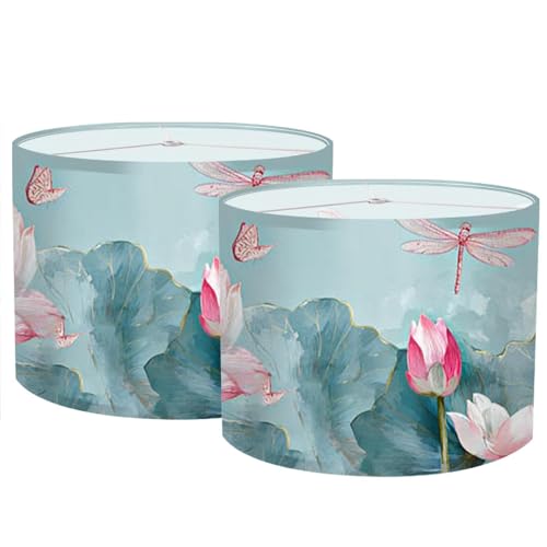 Image of Nuxovilar Lamp Shades Set of 2, 13 inch Top x 13 inch Bottom x 10 inch High (Spider)
