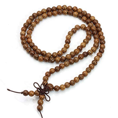 Eigso 6mm 8 mm Natural Mala Beads Wristlets for Women Men 108 Lava Rocks Healing Tibetan Prayer Bracelet Necklace for Man Woman3