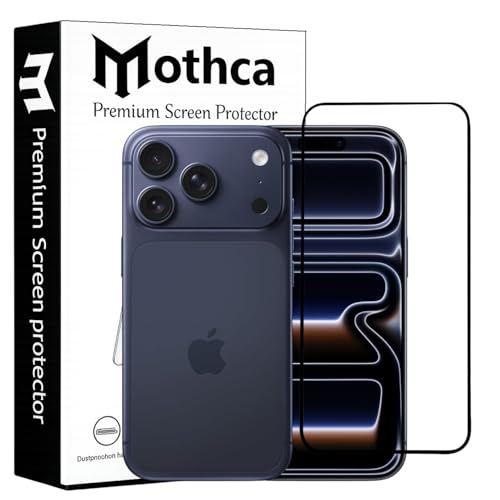 Image of Mothca Military-Grade Tempered Glass Screen Protector Compatible for iPhone 17 Pro with Edge to Edge Coverage - Case Friendly, Anti-Scratch & Bubble-Free Installation Kit