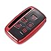 X AUTOHAUX Car Key Fob Cover 5 Button Remote Key Fob Case Red for Range Rover Evoque Velar Discovery LR4 for Land Rover Sport for Jaguar XF XJ XE F-PACE F-Type