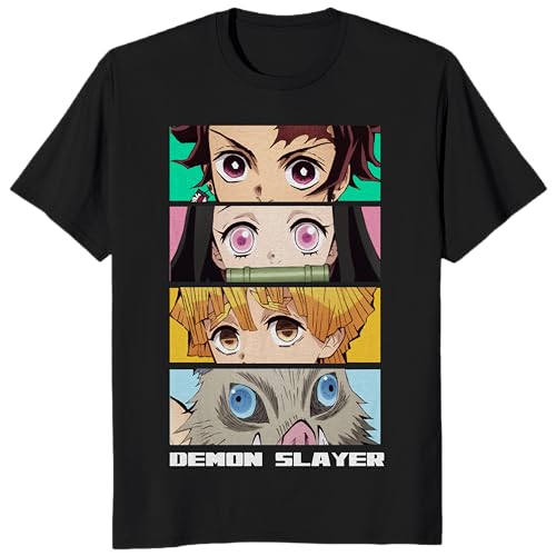 Demon Slayer Characters The Eyes Men's and Women's Short Sleeve T-Shirts2