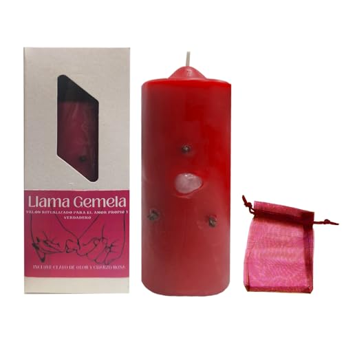 Velón Ritualizado Llama Gemela Amor Propio y Amor Verdadero |