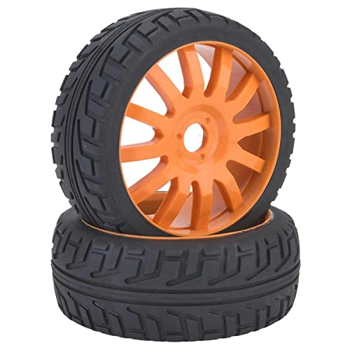 Pneu voiture RC 1/8 Tiiyee anti dérapage avec jantes ABS orange run flating
