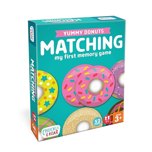 Chuckle & Roar Yummy Donuts Matching Memory Game for Kids Ages 3+ – My First Memory Game Preschool Board Game with Sweet Donut Pairs