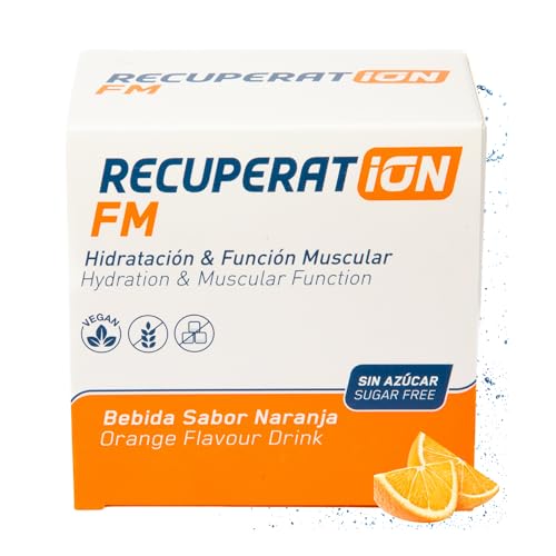 Bebida Hipotónica Sin Azúcar con Electrolitos + Sales Minerales y Magnesio para Remineralización Muscular Profunda y Fatiga - Sabor Naranja Sin Gluten Ni Lactosa - Pack 20 Sobres | RECUPERATION