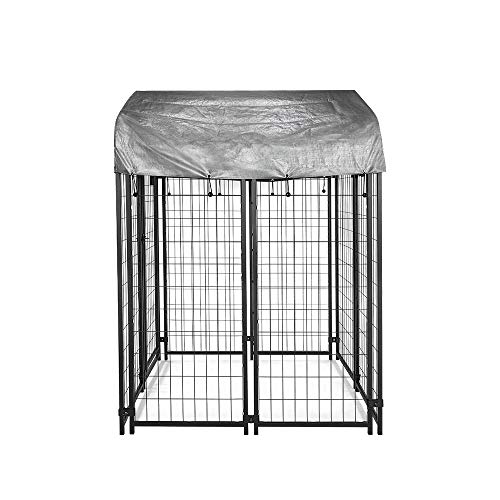 HOMESTEAD 6ft x 4ft x 4ft Dog Kennel - Heavy Duty Pet Kennel Kit with Waterproof Cover, Black (89-310) - Image 3