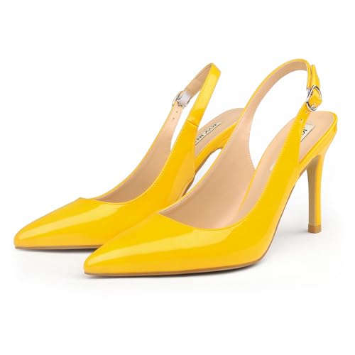 Image of JOY IN LOVE Womens Slingback High Heels Stiletto Pointed Closed Toe Pumps