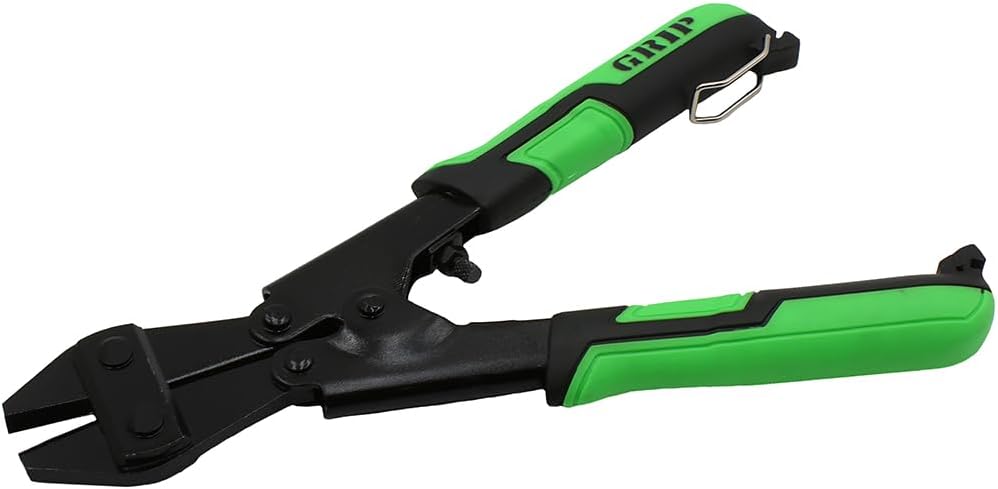Grip 8 in Compound Jaw Bolt & Wire Cutters - Bolts, Screws, Chain, Fencing, Wire - High Carbon Steel - 3/16" Jaw Capacity