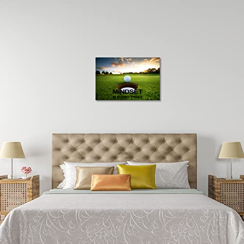 Kawahone Golf Course Poster Wall Art For Living Room Golf Course Pictures Golfing Sport Paintings Inspirational - Mindset Is Everything Motivational Sport Poster For Living Room Decor Ready To Hang #TOP2