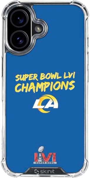 Skinit Clear Phone Case Compatible with iPhone 16 - Officially Licensed NFL Los Angeles Rams Helmet Design