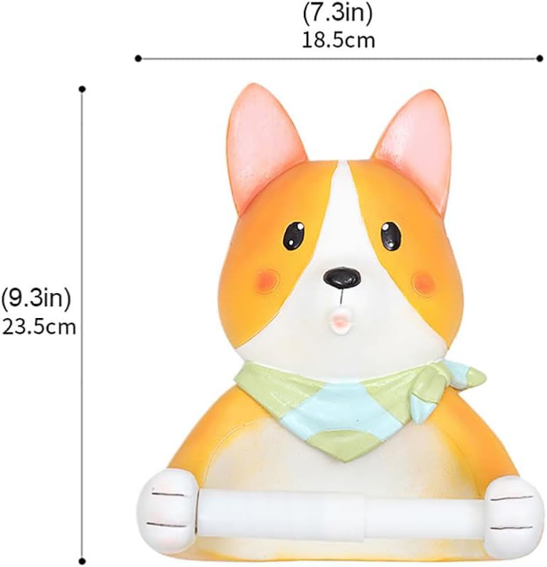 Homoyoyo 1pc Corgi Design Hanging Toilet Tissue Holder Cute Wall Rack for Bathroom Office Kitchen and Living Room Functional Storage Organizer for Clean and Tidy Spaces