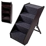 UPP Hundetreppe Premium | 4-stufige Treppe für Hunde & Katzen bis max. 70 kg | Massiv aus...