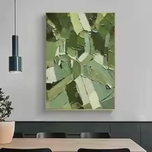 Art mural sur toile vert abstrait pour illuminer votre chambre