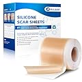 Rvlaim Silicone Scar Sheets, Silicone Scar Tape(1.6” x 60” Roll 1.5M), Silicone Scar Sheets for Surgical Scars, Keloid Bump Removal, Stretch Marks Removal, C-Section, Burn et