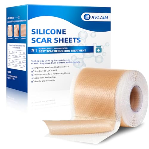 Image of Silicone Scar Sheets, Silicone Scar Tape(1.6 inch x 60 inch Roll 1.5M), Silicone Scar Sheets for Surgical Scars, Keloid Bump Removal, Stretch Marks Removal, C-Section, Burn et