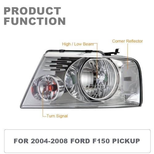 image for G-PLUS Headlights, Compatible with 2004-2008 Ford F150, Compatible wit