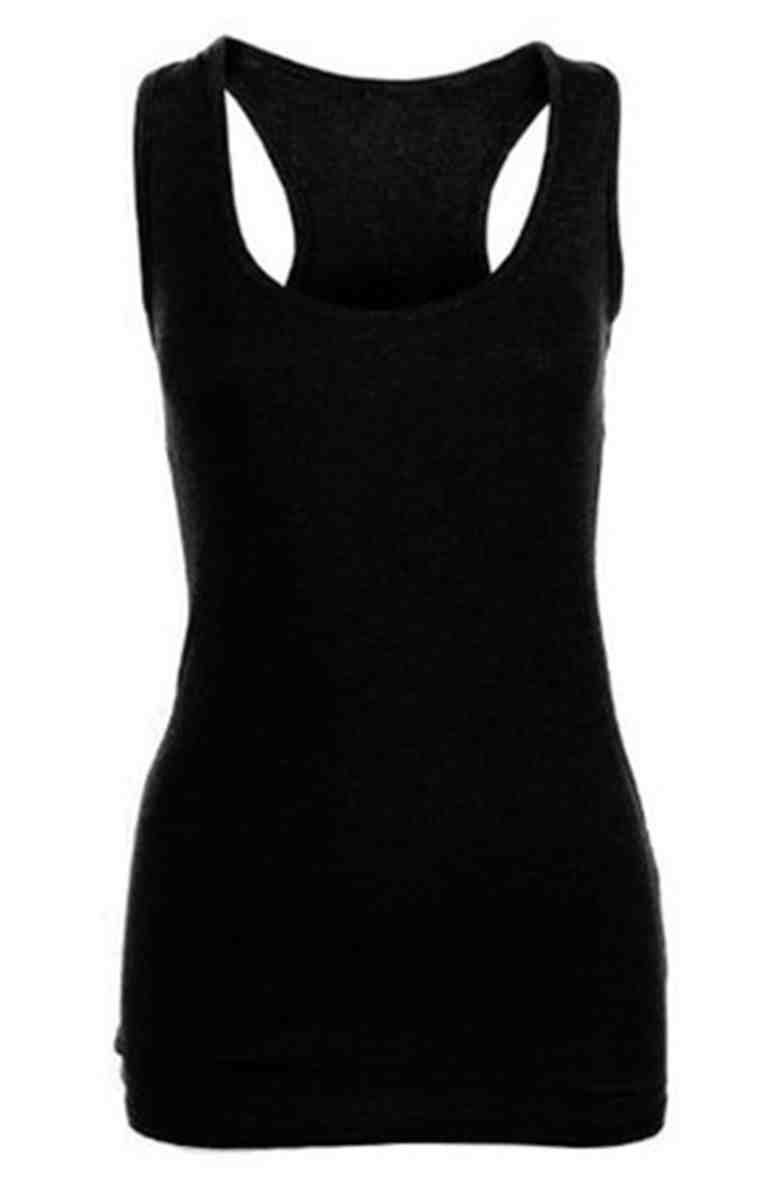 Comfiestyle Ladies Racer Back Vest Top. Black