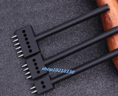 3 Pcs/lot Round Punch Tools Black Leather Craft Hole Punches 2/4/6 Prong Leather Punching Tool - (Color: Black)