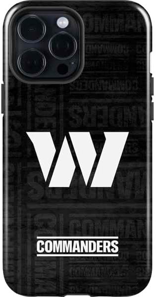 Skinit Impact Phone Case Compatible with iPhone 15 Pro Max - Officially Licensed NFL Washington Commanders Black and White Design