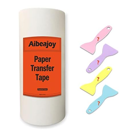 Aibeajoy Transfer Tape for Vinyl 12inch x 100feet Paper Transfer Tape Masking Tape 3D Printing Tape,Medium to high Viscosity. Great for Decals, Signs, Wall Words and More. Cover