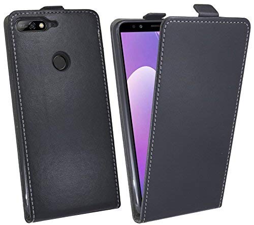 cofi1453 Klapptasche Schutztasche Schutzhülle kompatibel mit Huawei Y7 2018 Flip Tasche Hülle Zubehör Etui in Schwarz Tasche Hülle
